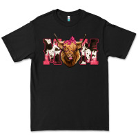 Black Western Highland Cow mom Premium Tee - HowdyJamesFarm