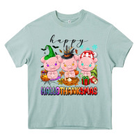 Arona happy hallothanksmas pigs Heavy Core Tee - texasbilliewilder