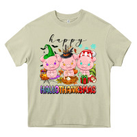 Mossy happy hallothanksmas pigs Heavy Core Tee - texasbilliewilder