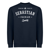 Navy Sebastian Personalized Name Mens Birthday Heavyweight Sweatshirt - artisFamous