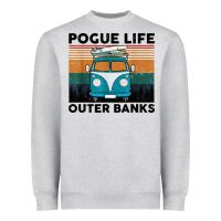 Heather Grey pogue life outer banks retro vintage Heavyweight Sweatshirt - artisFamous