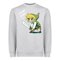 Heather Grey i’m not zelda Heavyweight Sweatshirt - artisFamous