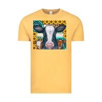 Vintage Mustard Cows Gemstone Sunflowers Tumbler Vintage Tee - CowCowDesign