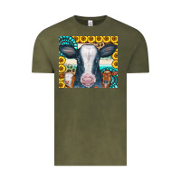 Vintage Olive Cows Gemstone Sunflowers Tumbler Vintage Tee - CowCowDesign