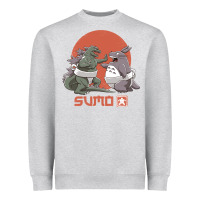 Heather Grey sumo pop Heavyweight Sweatshirt - artisFamous