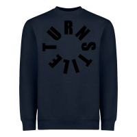 Navy TURNSTILE BLACK ON WHITE Heavyweight Sweatshirt - artisFamous