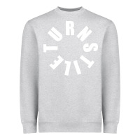 Heather Grey TURNSTILE WHITE ON BLACK. Heavyweight Sweatshirt - artisFamous