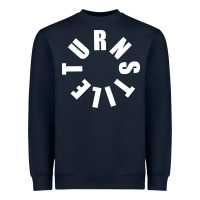 Navy TURNSTILE WHITE ON BLACK. Heavyweight Sweatshirt - artisFamous