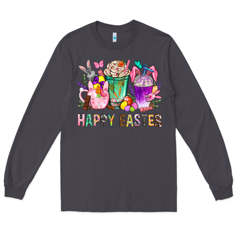 Happy Easter Coffee Cups With Bunny Long Sleeve Tee by BundleAndBundleShop | Teevron