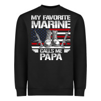 Black marine papa, gifts my favorite marine calls me pa pa military mother Heavyweight Sweatshirt - artisFamous