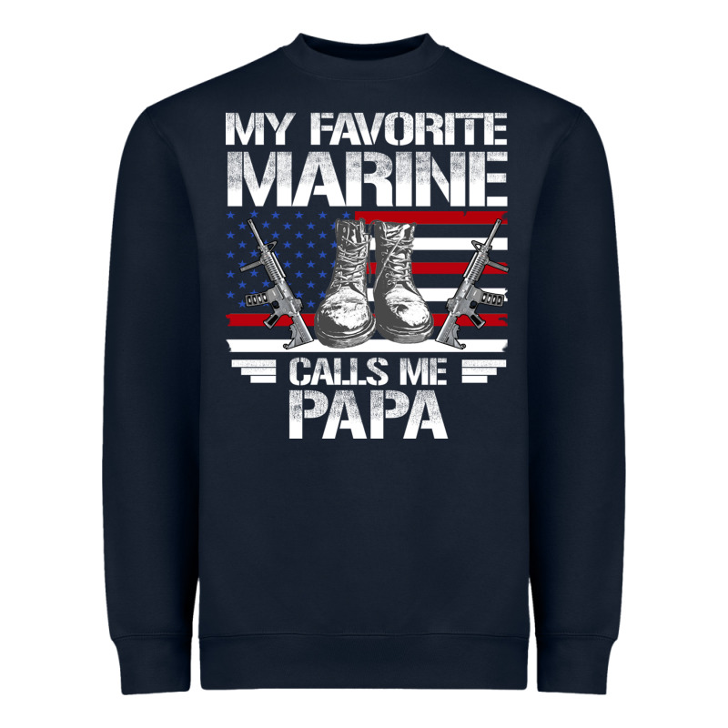 Marine Papa, Gifts My Favorite Marine Calls Me Pa Pa Military Mother Heavyweight Sweatshirt by artisFamous | Teevron