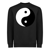 Black Yin and yang Heavyweight Sweatshirt - artisFamous
