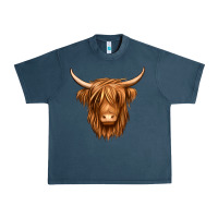 Midnight Navy long haired cow Urban Heavy Tee - Jasminsmagicworld