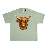 Oil Green long haired cow Urban Heavy Tee - Jasminsmagicworld