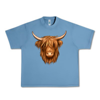 Pebble Blue long haired cow Urban Heavy Tee - Jasminsmagicworld