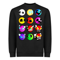 Black geometry dash difficulty  faces Heavyweight Sweatshirt - artisFamous