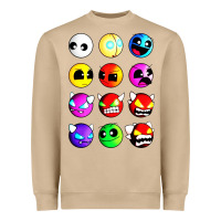 Mushroom geometry dash difficulty  faces Heavyweight Sweatshirt - artisFamous