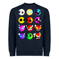 Navy geometry dash difficulty  faces Heavyweight Sweatshirt - artisFamous