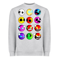 Geometry Dash Difficulty  Faces Heavyweight Sweatshirt | Teevron
