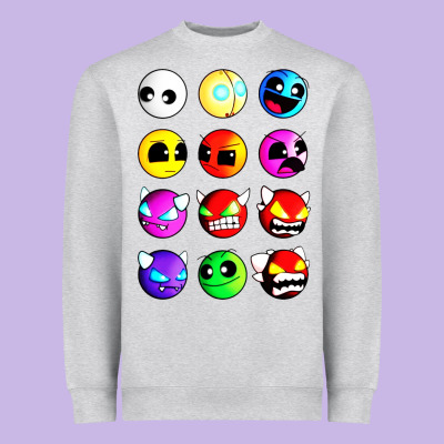 Geometry Dash Difficulty  Faces Heavyweight Sweatshirt Designed By Artisfamous