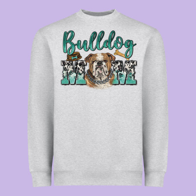 Bulldog Mom Heavyweight Sweatshirt Designed By Barkaloodesign