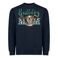 Navy bulldog mom Heavyweight Sweatshirt - BarkalooDesign