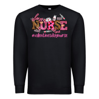 Black nurse with valentines day element Premium Sweatshirt - AdoDesignShop