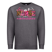 Charcoal Heather nurse with valentines day element Premium Sweatshirt - AdoDesignShop