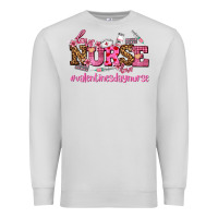 Dove Grey nurse with valentines day element Premium Sweatshirt - AdoDesignShop