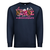 Navy nurse with valentines day element Premium Sweatshirt - AdoDesignShop