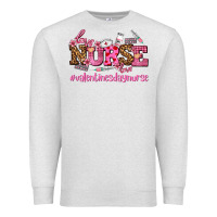 Oatmeal Heather nurse with valentines day element Premium Sweatshirt - AdoDesignShop