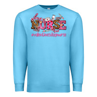 Ocean Blue nurse with valentines day element Premium Sweatshirt - AdoDesignShop