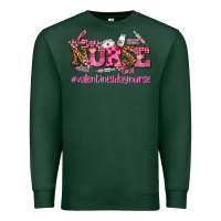 Sports Green nurse with valentines day element Premium Sweatshirt - AdoDesignShop