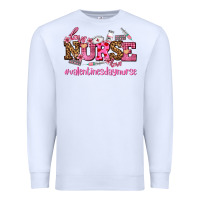 White nurse with valentines day element Premium Sweatshirt - AdoDesignShop
