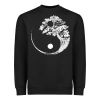 Black yin yang bonsai tree Heavyweight Sweatshirt - artisFamous