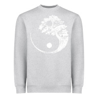 Heather Grey yin yang bonsai tree Heavyweight Sweatshirt - artisFamous