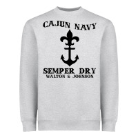 Heather Grey cajun navy Heavyweight Sweatshirt - artisFamous