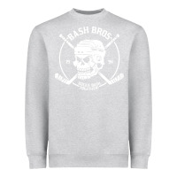 Heather Grey bash bros Heavyweight Sweatshirt - artisFamous