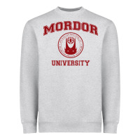 Heather Grey mordor university Heavyweight Sweatshirt - artisFamous
