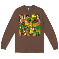 Chestnut St. Patrick's Day Pig With Beer And Shamrock Long Sleeve Tee - FaDigitalArtStudio