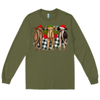 Army Green christmas heifers back view Long Sleeve Tee - RanaPortraitStore