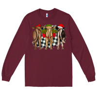 Burgundy christmas heifers back view Long Sleeve Tee - RanaPortraitStore