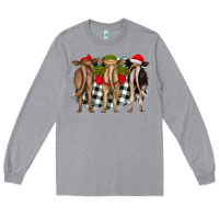 Heather Grey christmas heifers back view Long Sleeve Tee - RanaPortraitStore