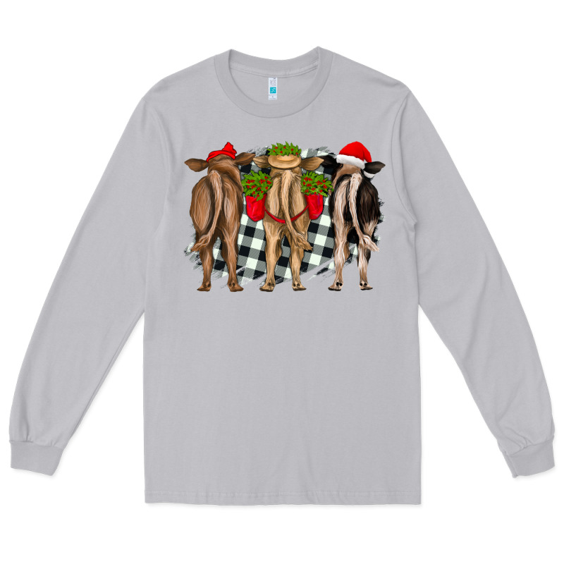 Christmas Heifers Back View Long Sleeve Tee by RanaPortraitStore | Teevron