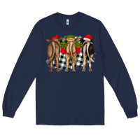 Navy christmas heifers back view Long Sleeve Tee - RanaPortraitStore