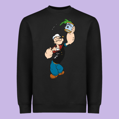 Popeye Spinach Retro Mens Funny Heavyweight Sweatshirt Designed By Artisfamous
