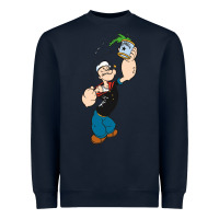 Navy Popeye Spinach Retro Mens Funny Heavyweight Sweatshirt - artisFamous