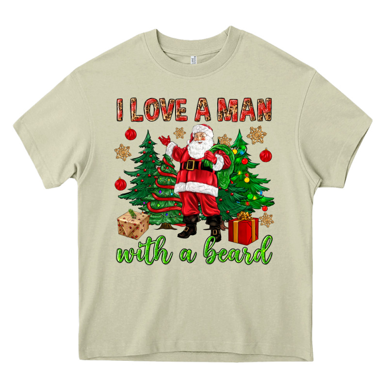 I Love A Man With A Beard Christmas Heavy Core Tee by NancyCooperArtShop | Teevron