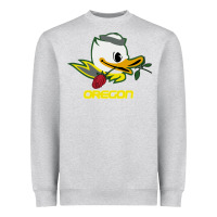 Heather Grey throwback oregon Heavyweight Sweatshirt - artisFamous