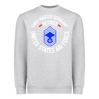 Heather Grey chief master sergeant retired Heavyweight Sweatshirt - artisFamous